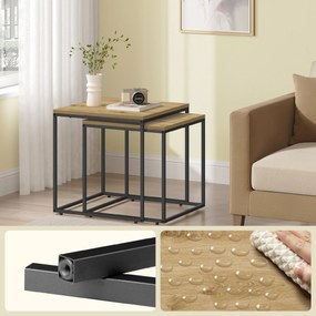 Szett 2 db QUADRO dohányzóasztal, artisan tölgy dekorációval