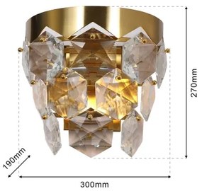 Kristály fali lámpa GRACE 2xE14/40W/230V arany