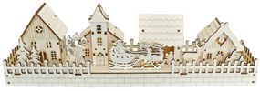 Karácsonyi világító dekoráció Havas falu, 40 x 13x 8 cm, LED