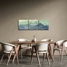 Kép - Forest Mountain (órával) (90x30 cm)