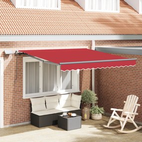 Manuális Behúzható Napellenző LED-del Piros 350x250 cm