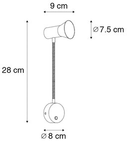 Fali lámpa bronz rugalmas karral - Karin Flex