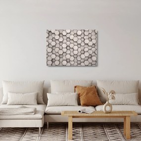 Kép - Hatszögek beton kivitelben (üvegen) (70x50 cm)