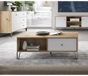 Dohányzóasztal SULA artisan tölgy/fehér