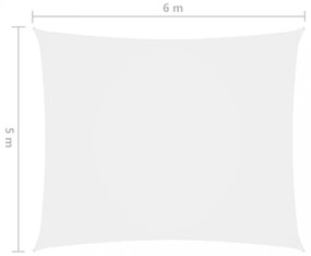 fehér téglalap alakú oxford-szövet napvitorla 5 x 6 m