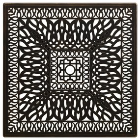 bronzszínű öntött alumínium kerti asztal 90 x 90 x 73 cm