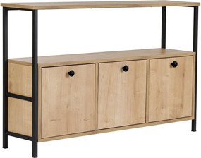 Világos natúr színű konzolasztal tölgyfa dekorral 29,5x120 cm Solace – Kalune Design