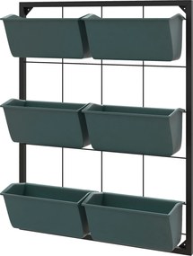 Outsunny 3 szintes kültéri virágtartó 6 műanyag virágcseréppel túlmérséklő lyukakkal, virágok és gyógynövények számára, 52x14x66 cm, sötétzöld | Aosom