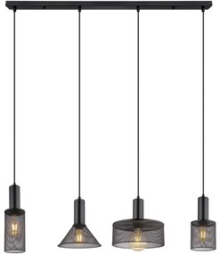Globo 15648-4H - Csillár zsinóron JEDD 4xE27/60W/230V fekete