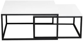 KÉSZLET 2x Kávésasztal DUAL fehér/fekete