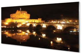 Akrilkép Róma folyami hidak éjjel 140x70 cm