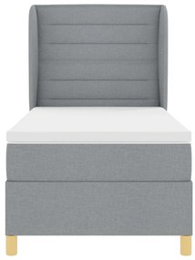 Boxspring Ágy Matrac nélkül Világosszürke 90x200 cm Szövet