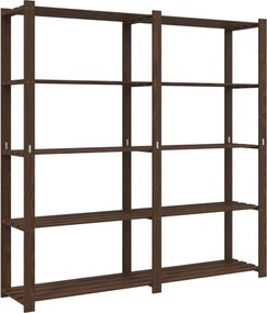 vidaXL 5 szintes barna tömör fenyőfa tárolóállvány 170 x 38 x 170 cm