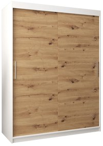 Ruhásszekrény 150 cm Toki (matt fekete + artisan tölgy). 1064819