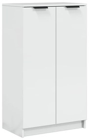 magasfényű fehér szerelt fa cipősszekrény 59 x 35 x 100 cm