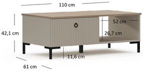Dohányzóasztal Demandaron (taupe + silverjack tölgy) . 1116811