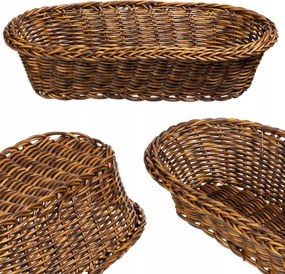 Kenyérkosár Kenyér Asztal Evőeszköz Hosszúkás Barna Műanyag