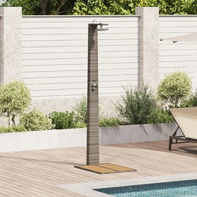 Kerti zuhany Szürke 60x80x214 cm Poly Rattan