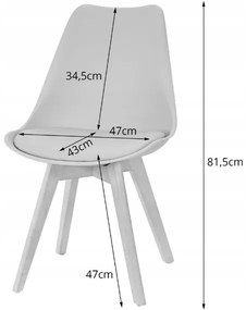 Étkezőgarnitúra 1+4, KAMI fehér asztal 80x80 + BALI MARK fehér székek