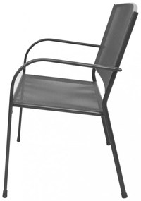 antracitszürke rácsos acél kerti pad 108 cm