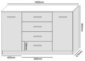 TAYLER komód wotan tölgy színben