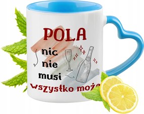 Poli Kék Bögre Szív Alakú Füllel Ajándék Nyomtatott