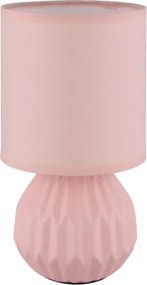 Globo 21730P Asztali lámpa, kerámia rózsaszín, textil rózsaszín, kábel PVC fehér, billenőkapcsoló a kábelen, ø: 120 mm, M: 230 mm, kábel hossza: 1300 mm, 1xE14 40W 230V izzó nélkül