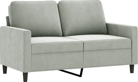 vidaXL kétszemélyes világosszürke bársony kanapé 120 cm