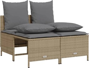 vidaXL 4 részes bézs polyrattan kerti ülőgarnitúra párnákkal