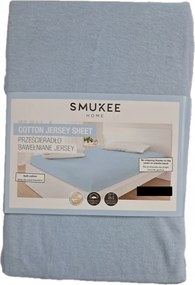 Pamut lepedő 100 % jersey gumis 200x200 világoskék kék