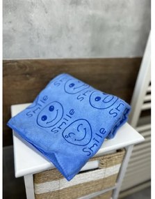 Gyorsan száradó törülköző Smiley kék A törülközők mérete: 35x75 cm