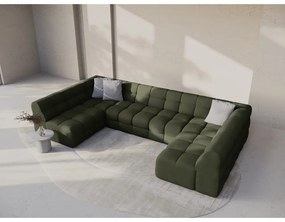 Zöld sarokkanapé (U alakú) Kendal – Micadoni