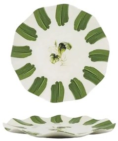 18 darabos porcelán étkészlet, fehér/zöld