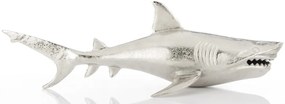 Loyd design ezüstszín 2db-os falra rögzíthető fém cápa faldekoráció 20x67x21cm