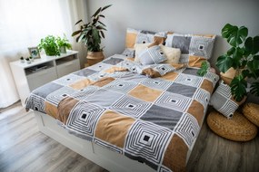 3 részes pamut lepedő Piazza barna 200x140cm+90x70cm TiaHome