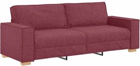vidaXL 3 személyes, bordó színű, szövetből készült kanapé 180 cm