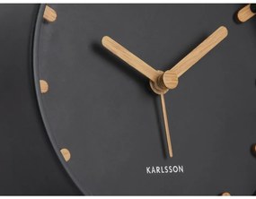 Karlsson 5943BK design ébresztőóra 11 cm, fekete