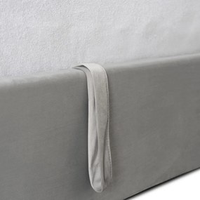 Łóżko 140x200 MARSYLIA Welurowe Kremowe Z Pojemnikiem