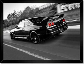 Poszter keretben 40x30 fekete Nissan Gtr Sport