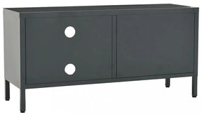 antracitszürke acél és üveg TV-szekrény 90 x 30 x 44 cm