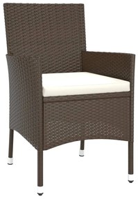 4 db barna polyrattan kerti szék párnákkal (csak Egyesült Királyság/Írország/FI/NO)