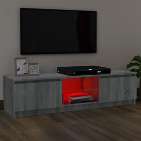 szürke sonoma színű TV-szekrény LED lámpákkal 120 x 30 x 35,5cm