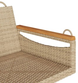 bézs polyrattan hintapad 63 x 62 x 40 cm