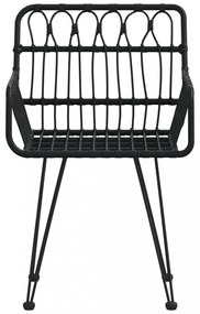 2 db fekete PE rattan karfás kerti szék 56 x 64 x 80 cm