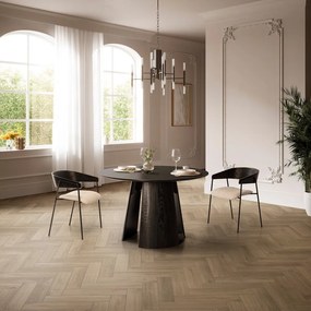 Kerek étkezőasztal fekete asztallappal ø 120 cm Zuri – MOME