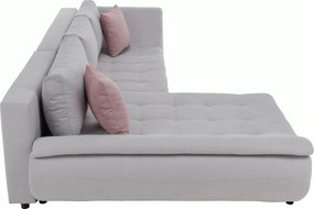 Ülőgarnitúra, világosszürke/púderrózsaszín, szövet, balos, BRATO