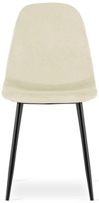 Bézs bársonyszék COMO fekete lábakkal