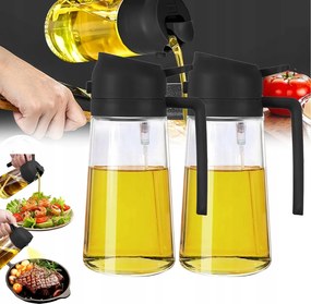 2DB Szórófej Ecet Olaj Adagoló 2IN1 Üveg Gödör Főzés Grillezés