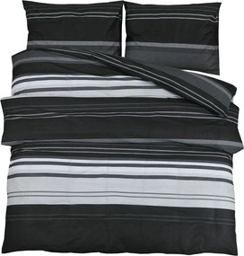 vidaXL fekete és fehér ágyneműhuzat-garnitúra 140x200 cm pamut