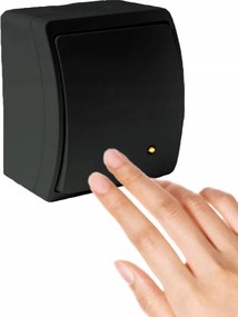 Viplast Kapcsoló Egykapcsolós Világító Falra szerelhető Fekete IP44